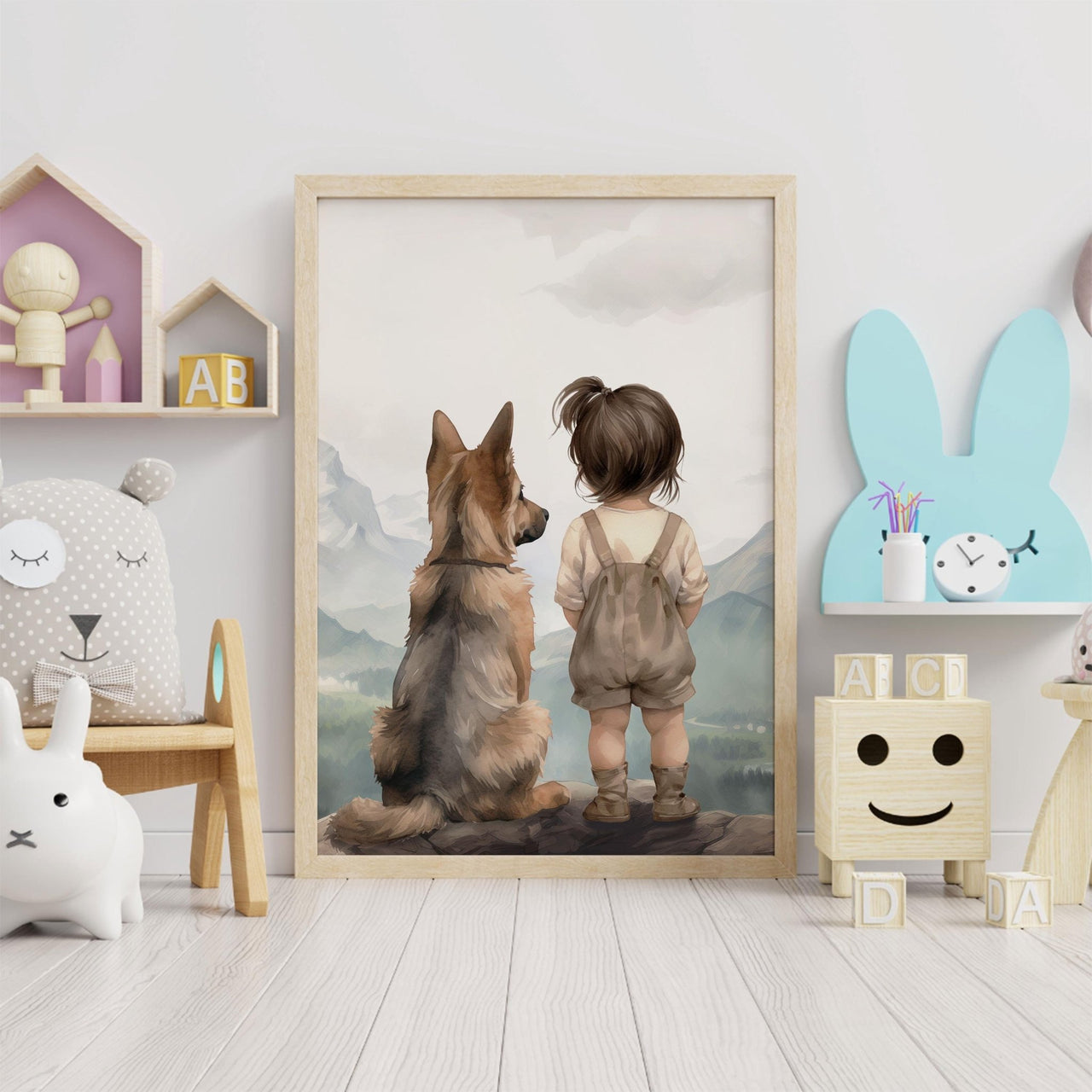 German Shepherd Print – Canine Girls Room Wall Art