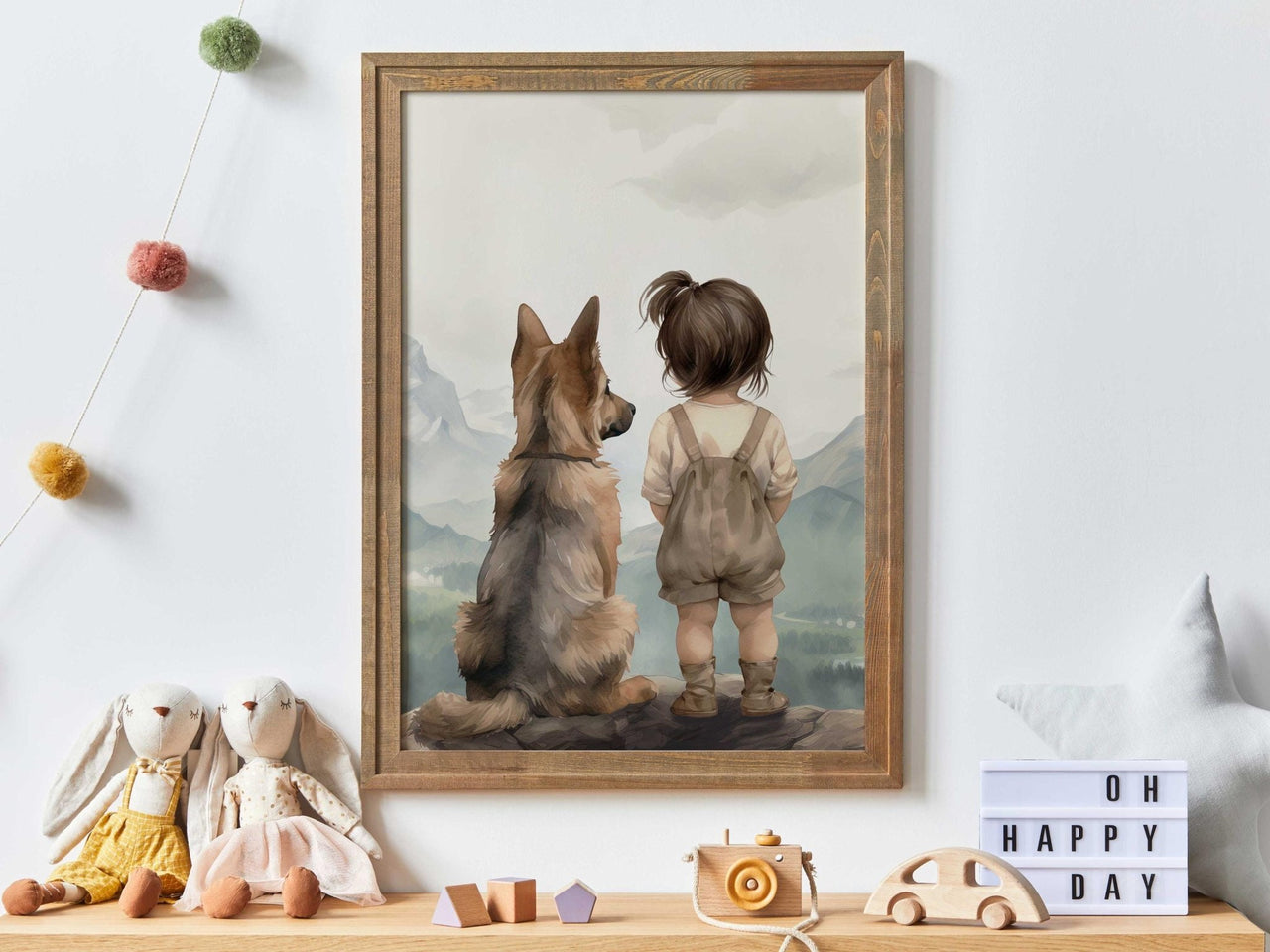 German Shepherd Print – Canine Girls Room Wall Art