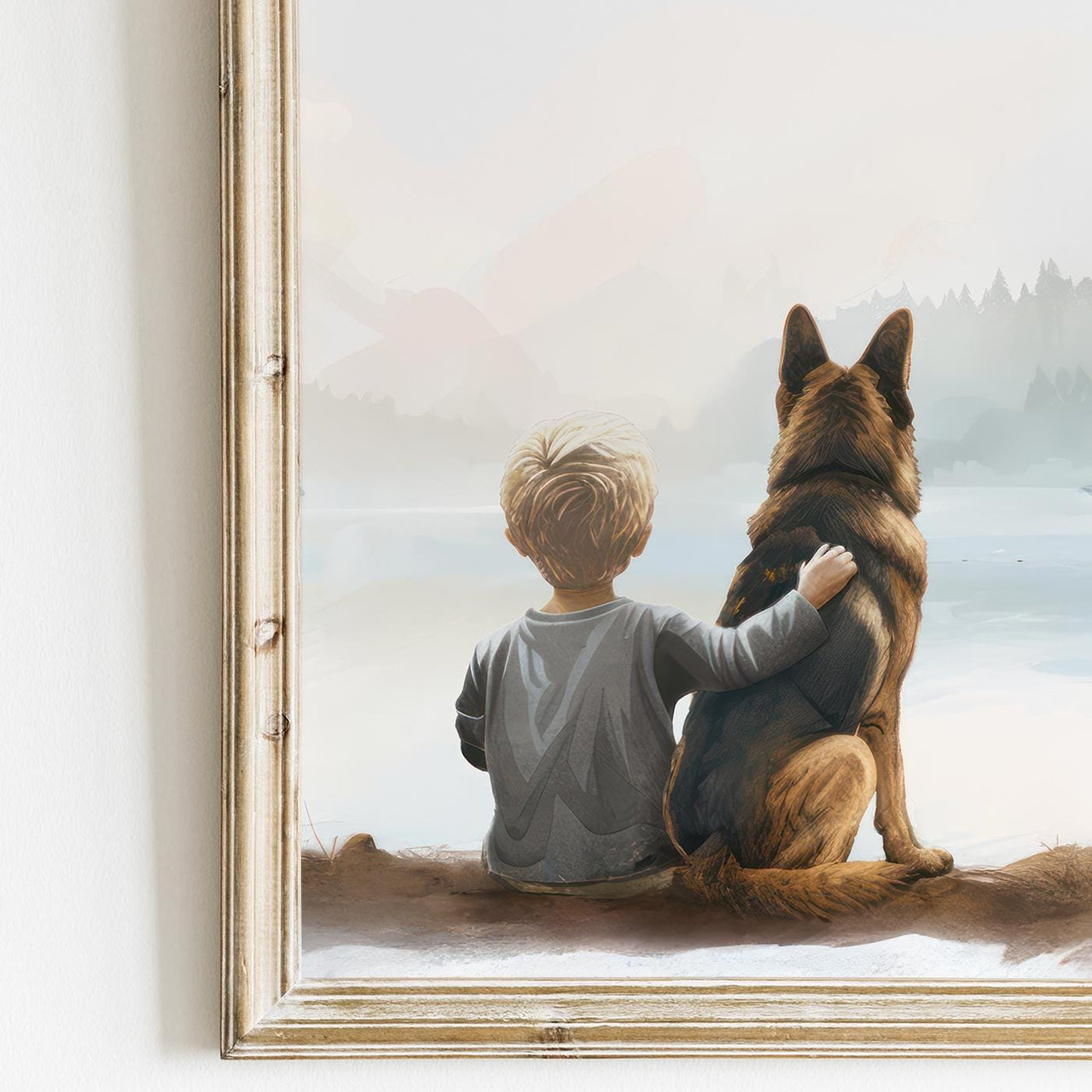German Shepherd Wall Art – Dog Boys Room Print • Set of 3