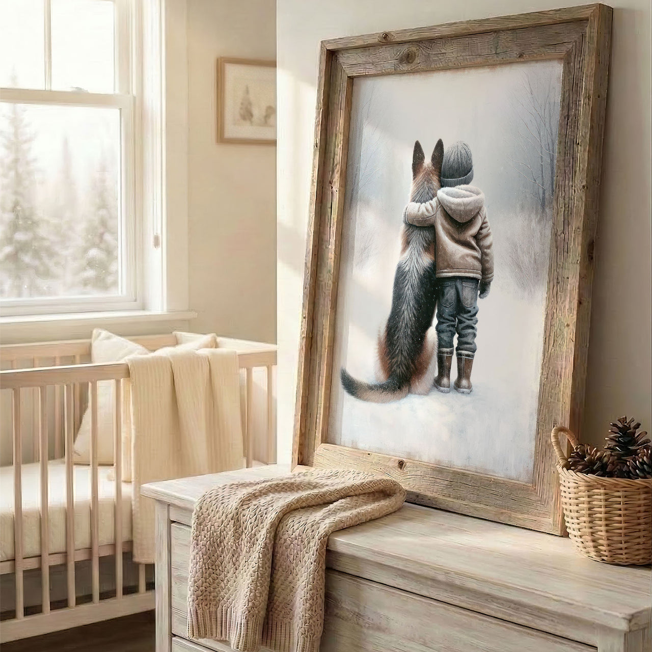 German Shepherd Wall Art – Animal Boys Room Print