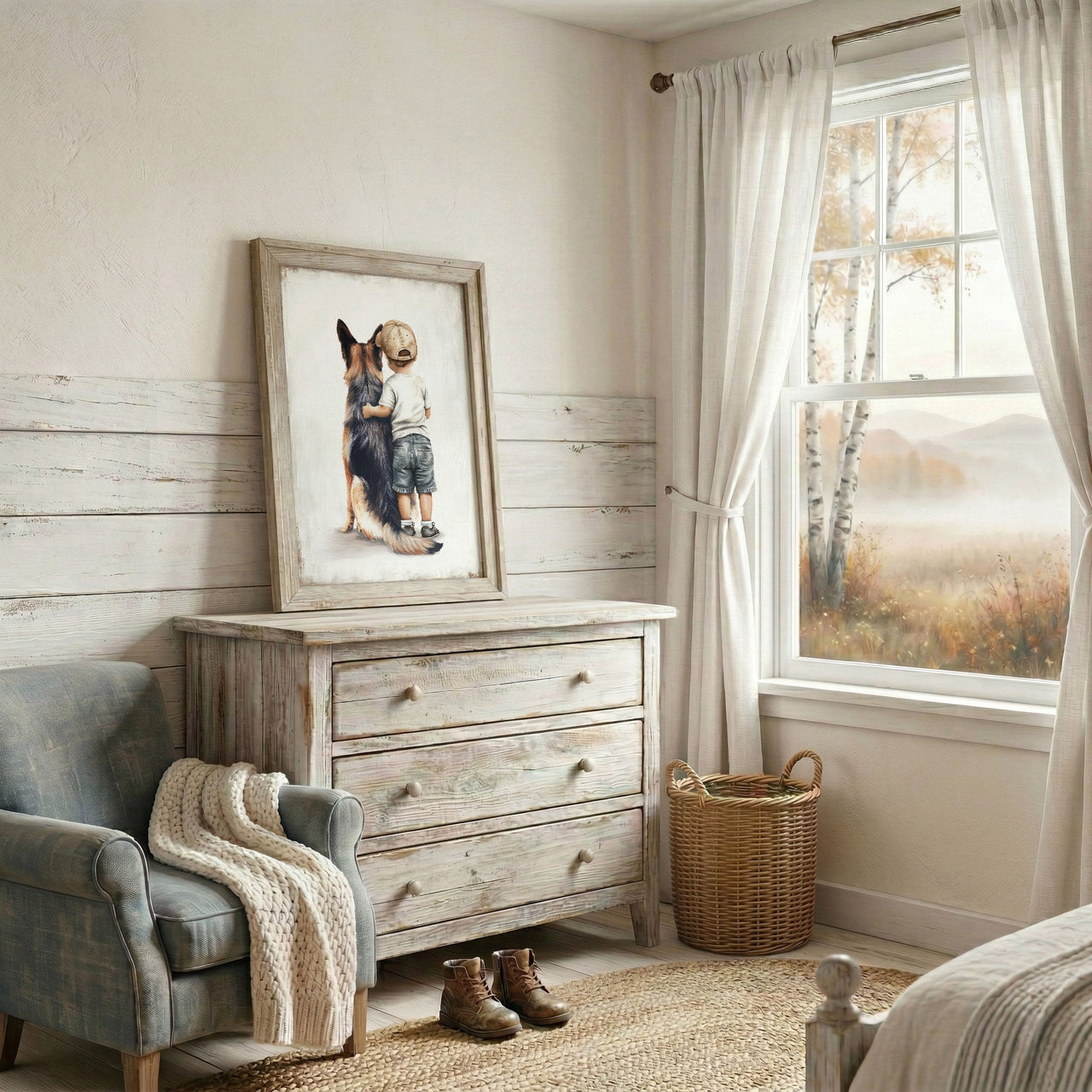 German Shepherd Wall Art – Dog Boys Room Print