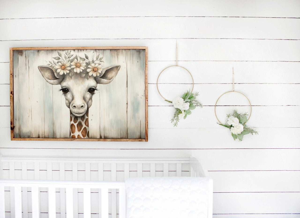 Baby Giraffe Wall Art – Safari Kids Room Print