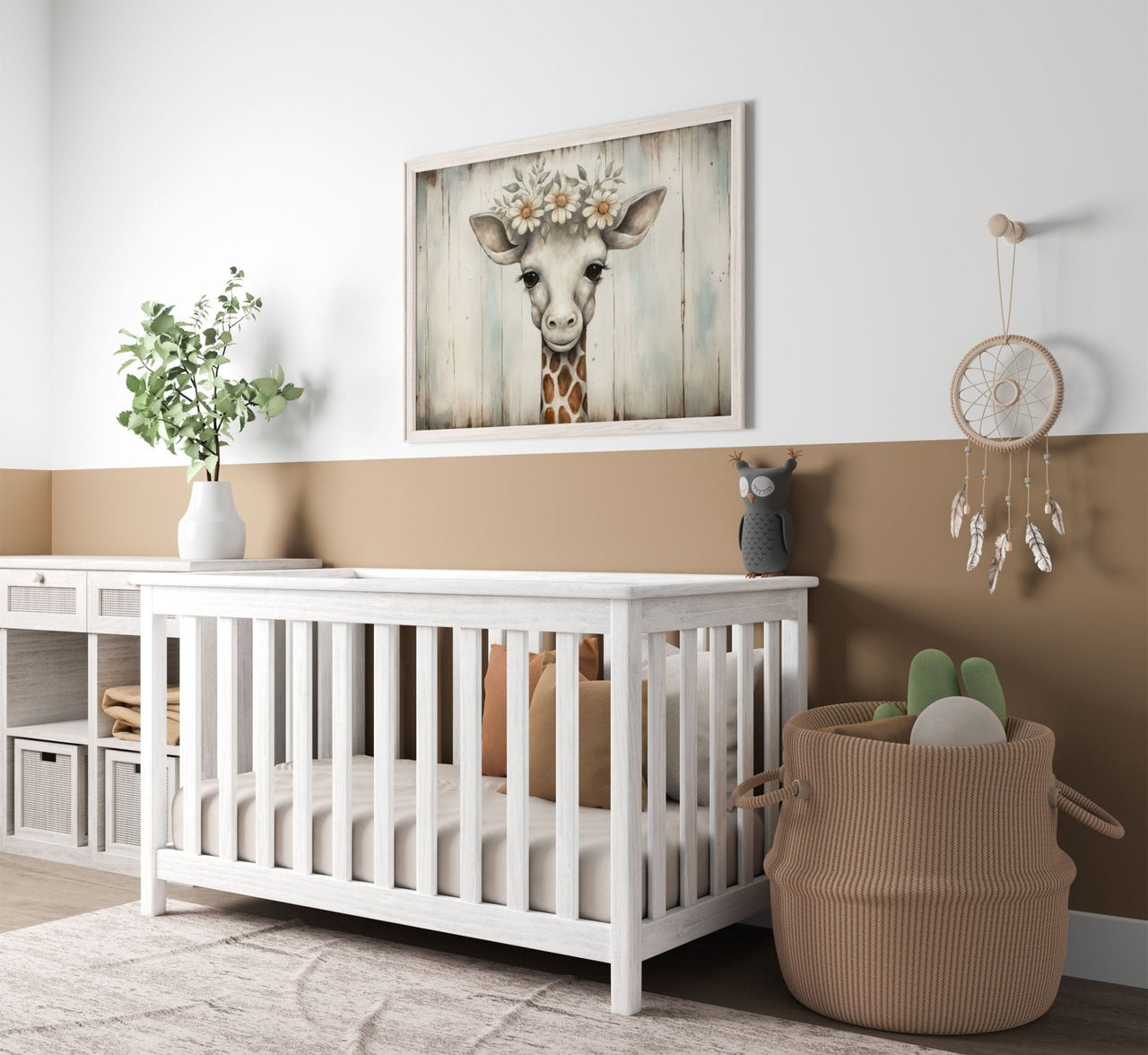 Baby Giraffe Wall Art – Safari Kids Room Print