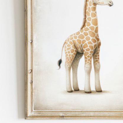 Giraffe Nursery Decor, Vintage Safari Wall Art, Cute Animal Print - WildfieldPrints