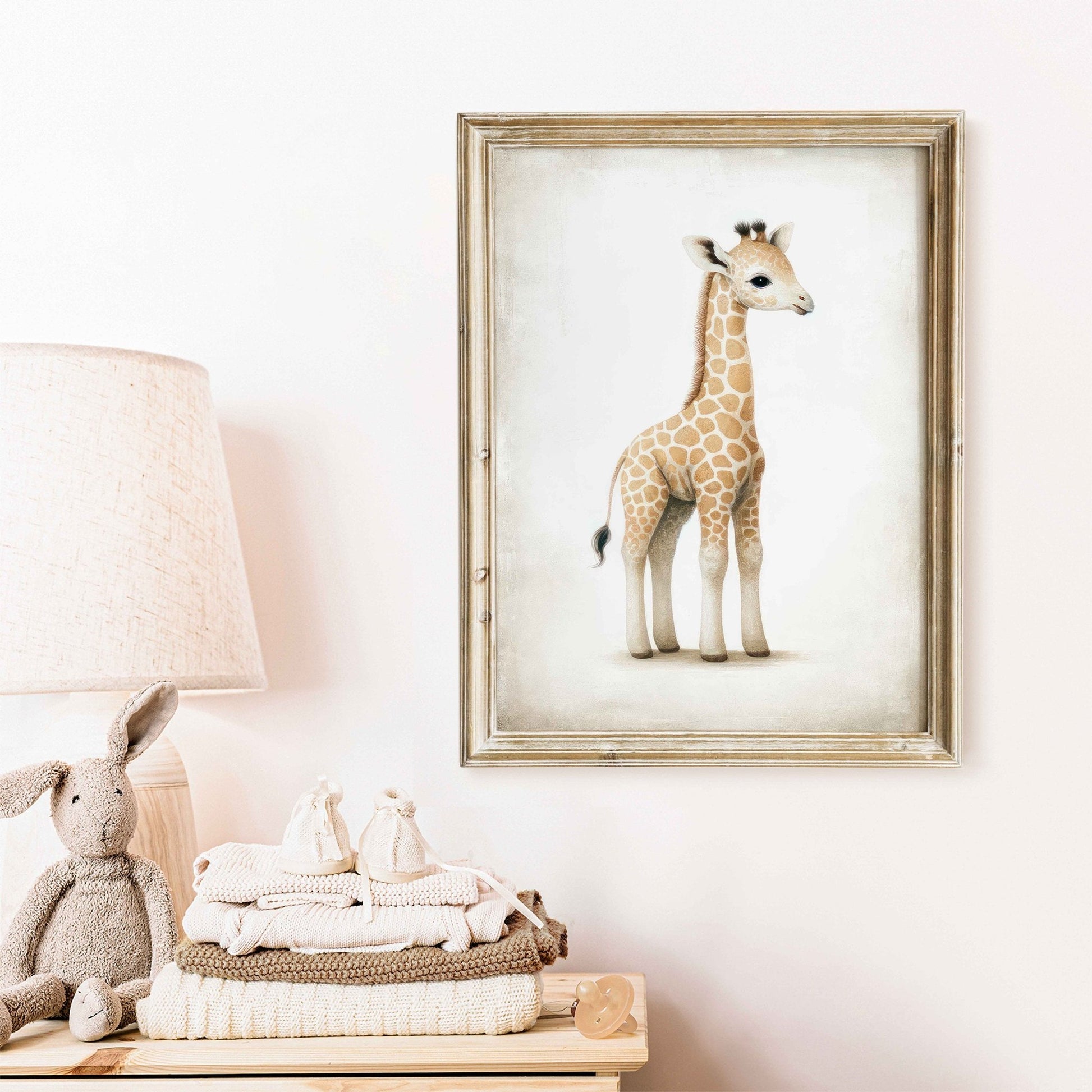 Giraffe Nursery Decor, Vintage Safari Wall Art, Cute Animal Print - WildfieldPrints