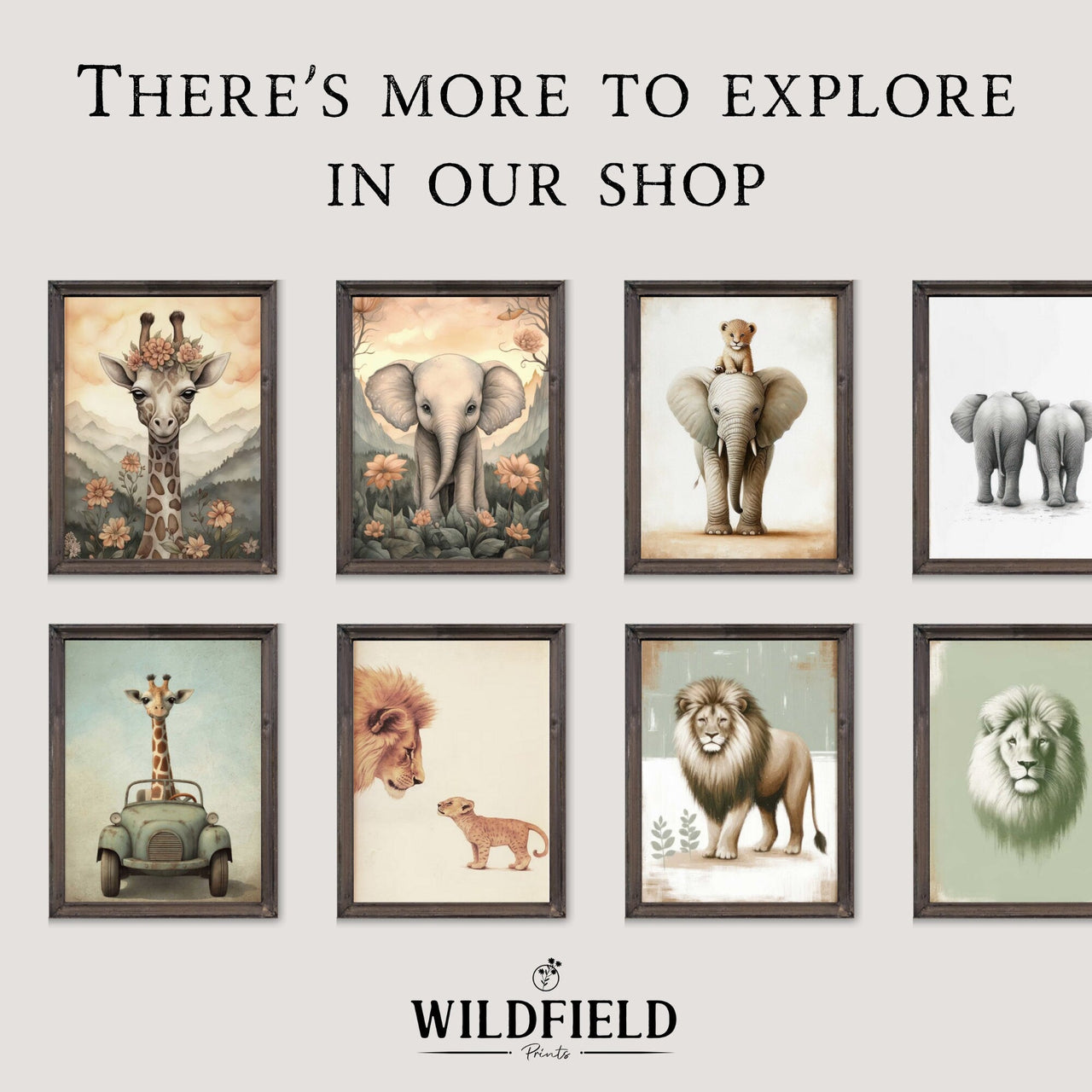 Baby Giraffe Wall Art – Safari Nursery Print