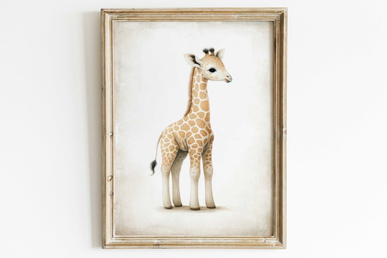 Baby Giraffe Wall Art – Safari Nursery Print