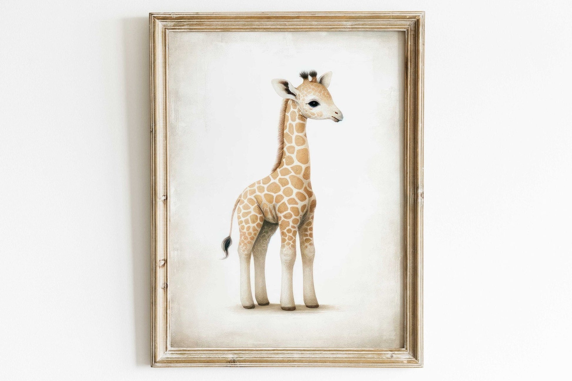 Giraffe Nursery Decor, Vintage Safari Wall Art, Cute Animal Print - WildfieldPrints