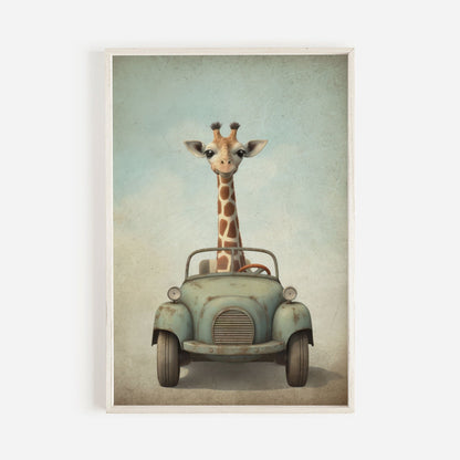Giraffe Nursery Prints, Safari Animal Wall Decor, Boys Room Art - WildfieldPrints