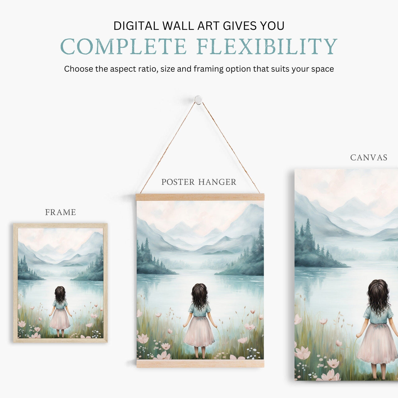 Little Girl Wall Art – Vintage Nursery Print for Girls Room