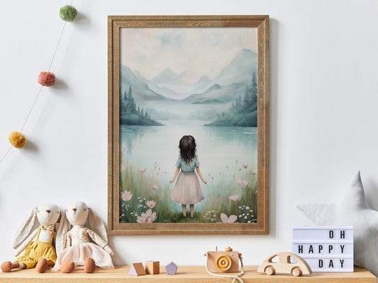 Girl Adventure Decor, Vintage Nursery Art, Whimsical Wall Decor - WildfieldPrints