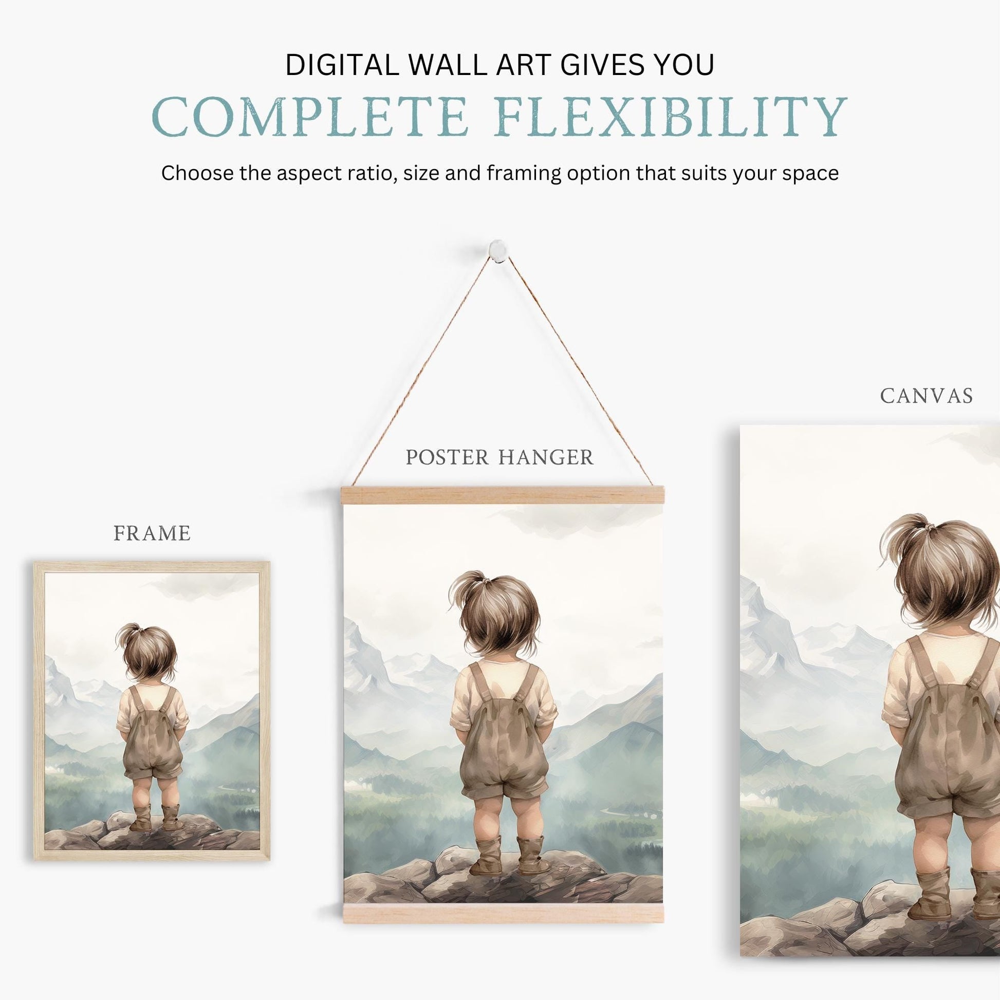 Girl Adventure Nursery Art, Nature Playroom Decor, Outdoor Prints - WildfieldPrints