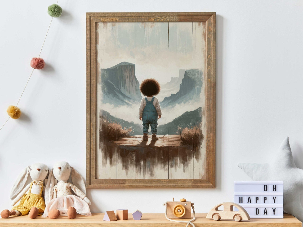 Black Toddler Girl Adventurer Print – African Nursery Wall Art