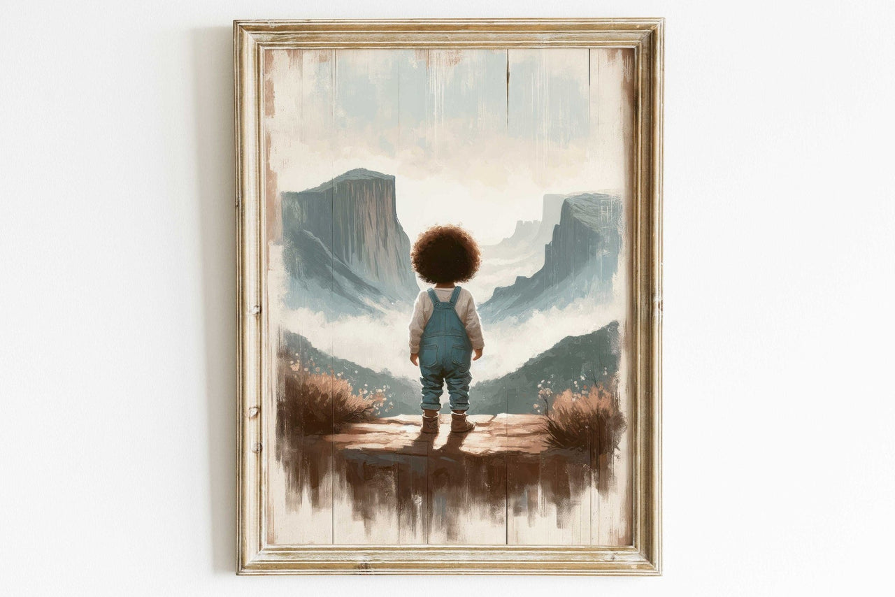 Black Toddler Girl Adventurer Print – African Nursery Wall Art