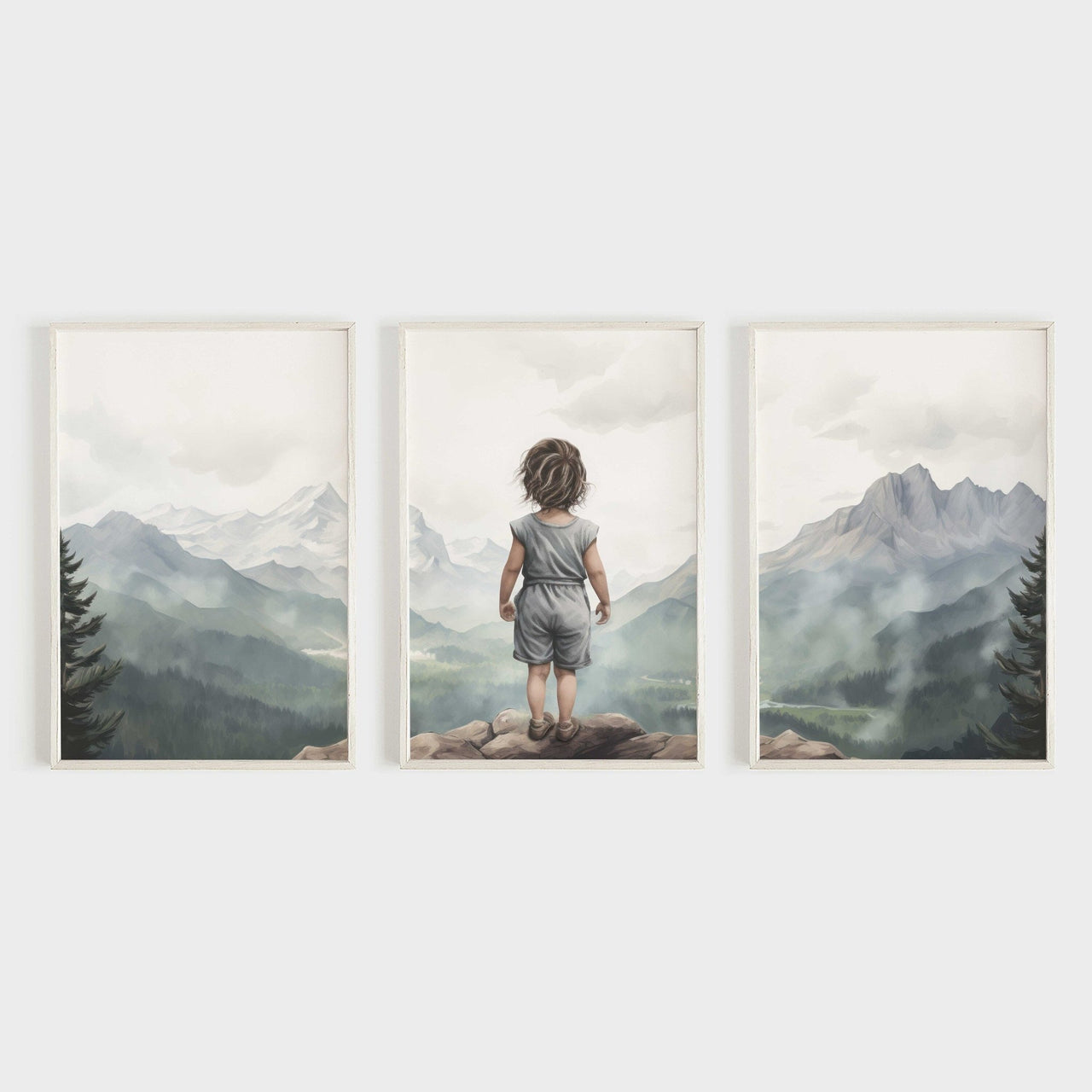 Girl Adventure Wall Art – Camping Toddler Room Decor • Set of 3