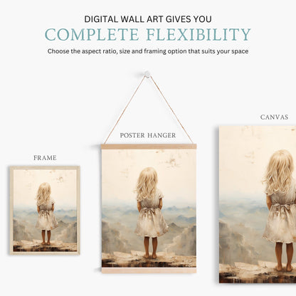 Girl Adventure Print, Mountain Nursery Decor, Girls Bedroom Decor - WildfieldPrints