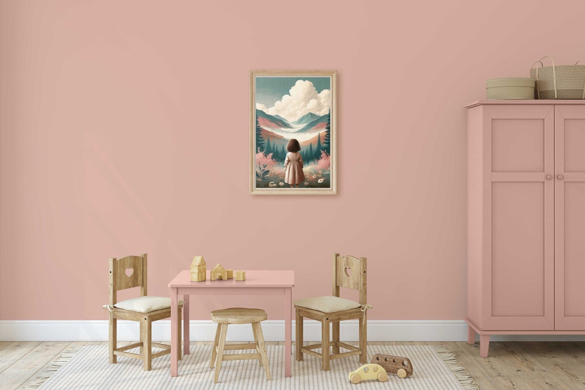 Girl Adventure Print, Mountain Nursery Decor, Toddler Room Art - WildfieldPrints