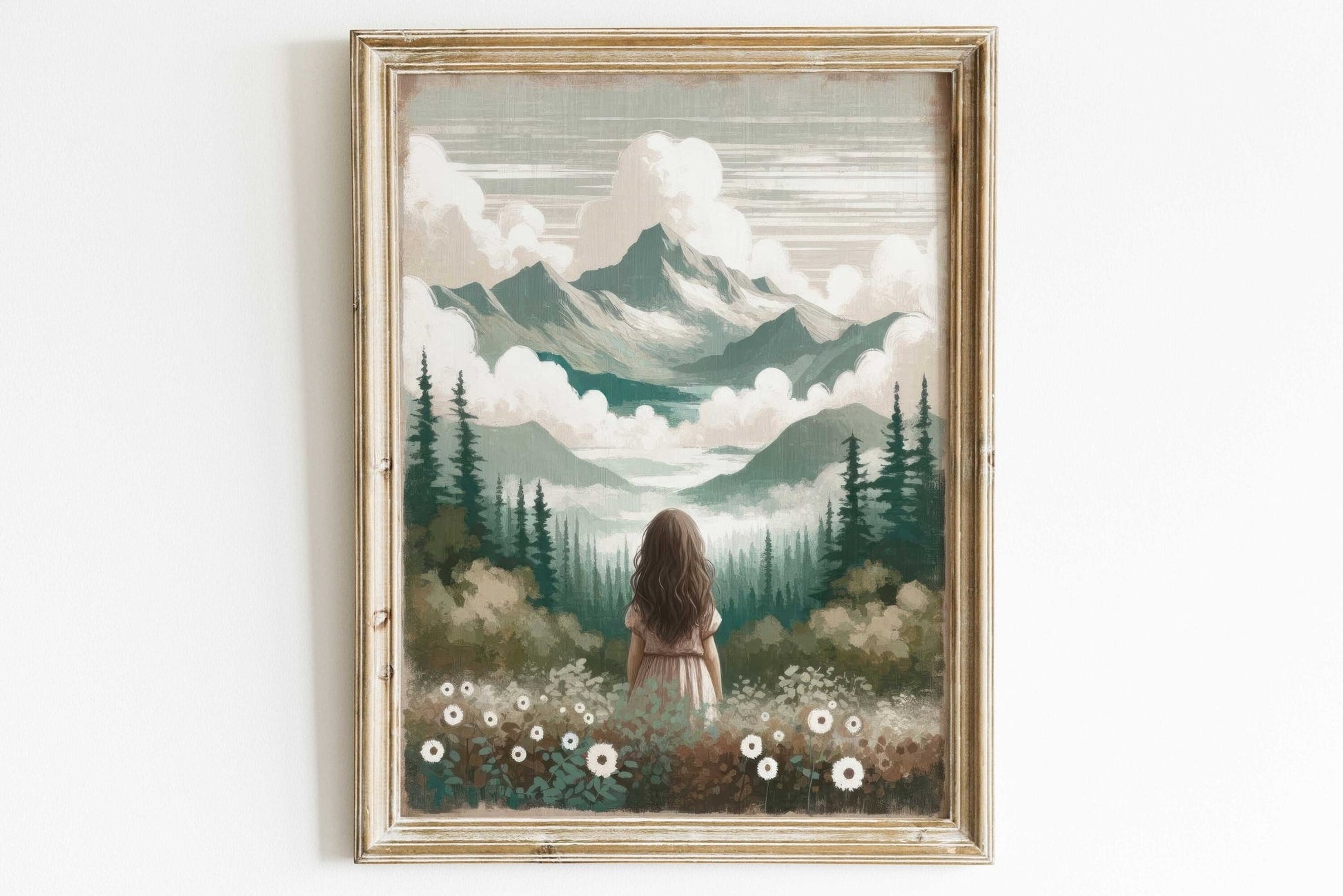 Girl Adventure Print, Mountain Nursery Decor, Toddler Room Art - WildfieldPrints