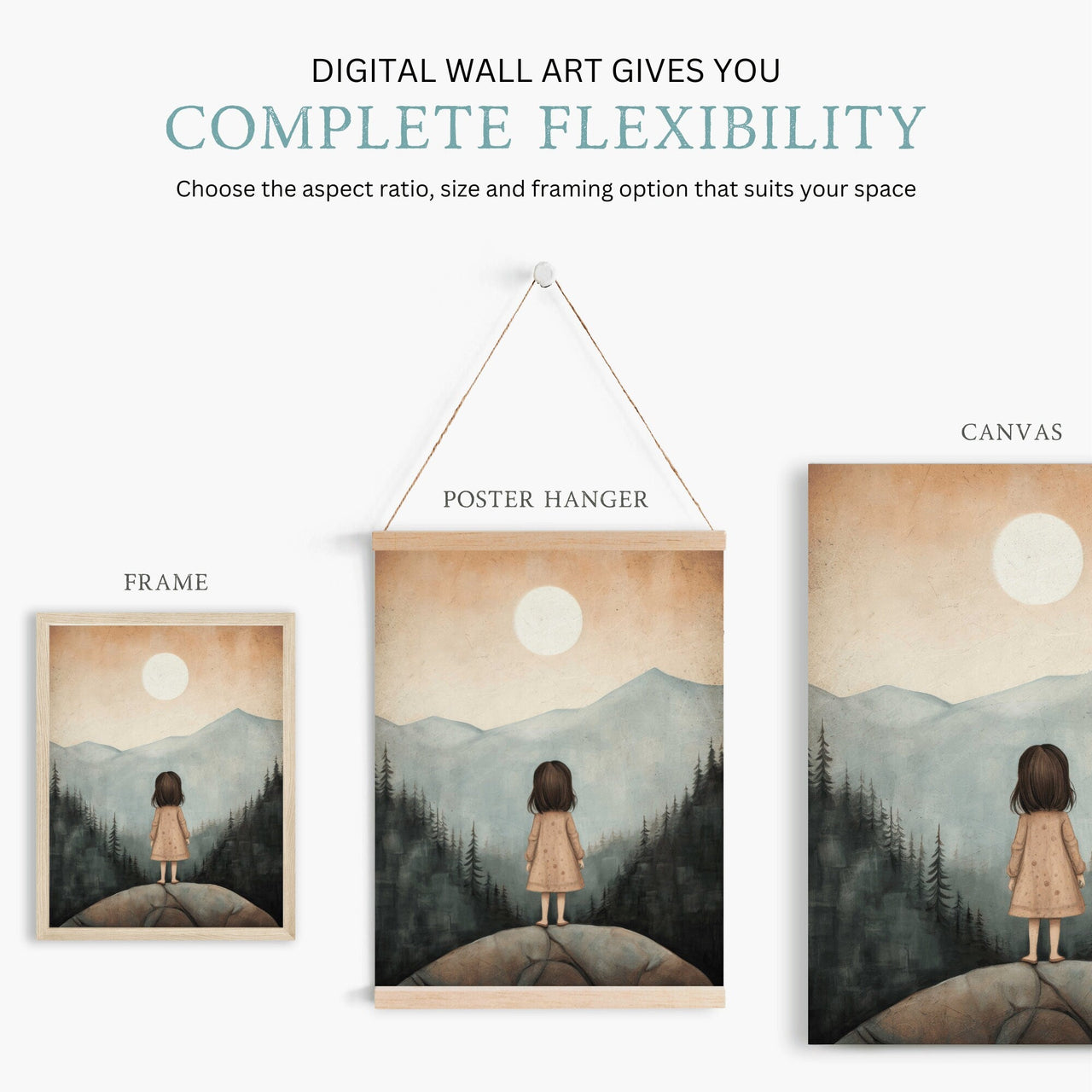 Girl Adventure Wall Art – Nature - Inspired Nursery Print