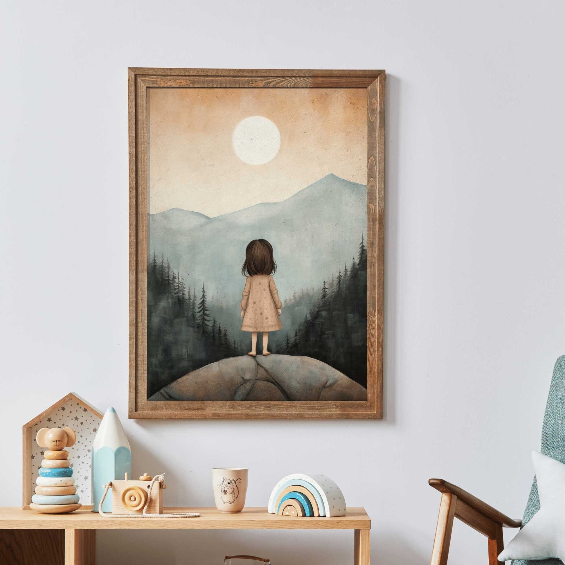 Girl Adventure Print, Nature - Inspired Nursery Decor, Toddler Room Art - WildfieldPrints