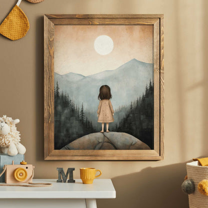 Girl Adventure Print, Nature - Inspired Nursery Decor, Toddler Room Art - WildfieldPrints