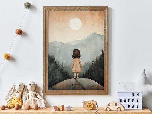 Girl Adventure Print, Nature - Inspired Nursery Decor, Toddler Room Art - WildfieldPrints
