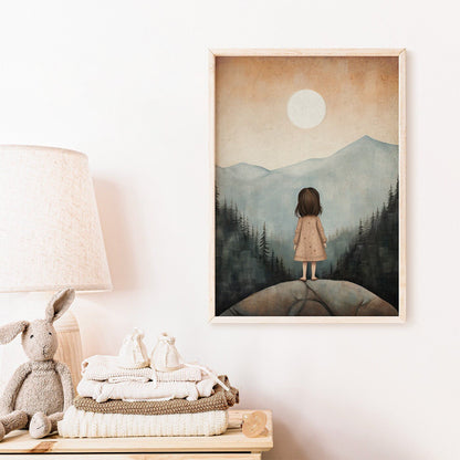 Girl Adventure Print, Nature - Inspired Nursery Decor, Toddler Room Art - WildfieldPrints