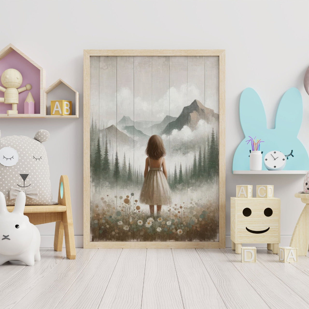 Mountain Nursery Wall Art – Adventure Toddler Room Print