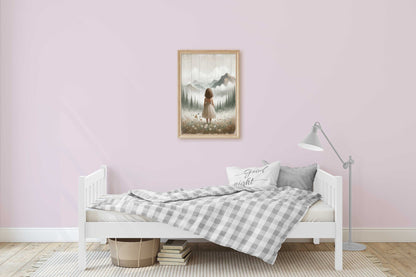 Girl Adventure Prints, Mountain Nursery Decor, Toddler Room Art - WildfieldPrints