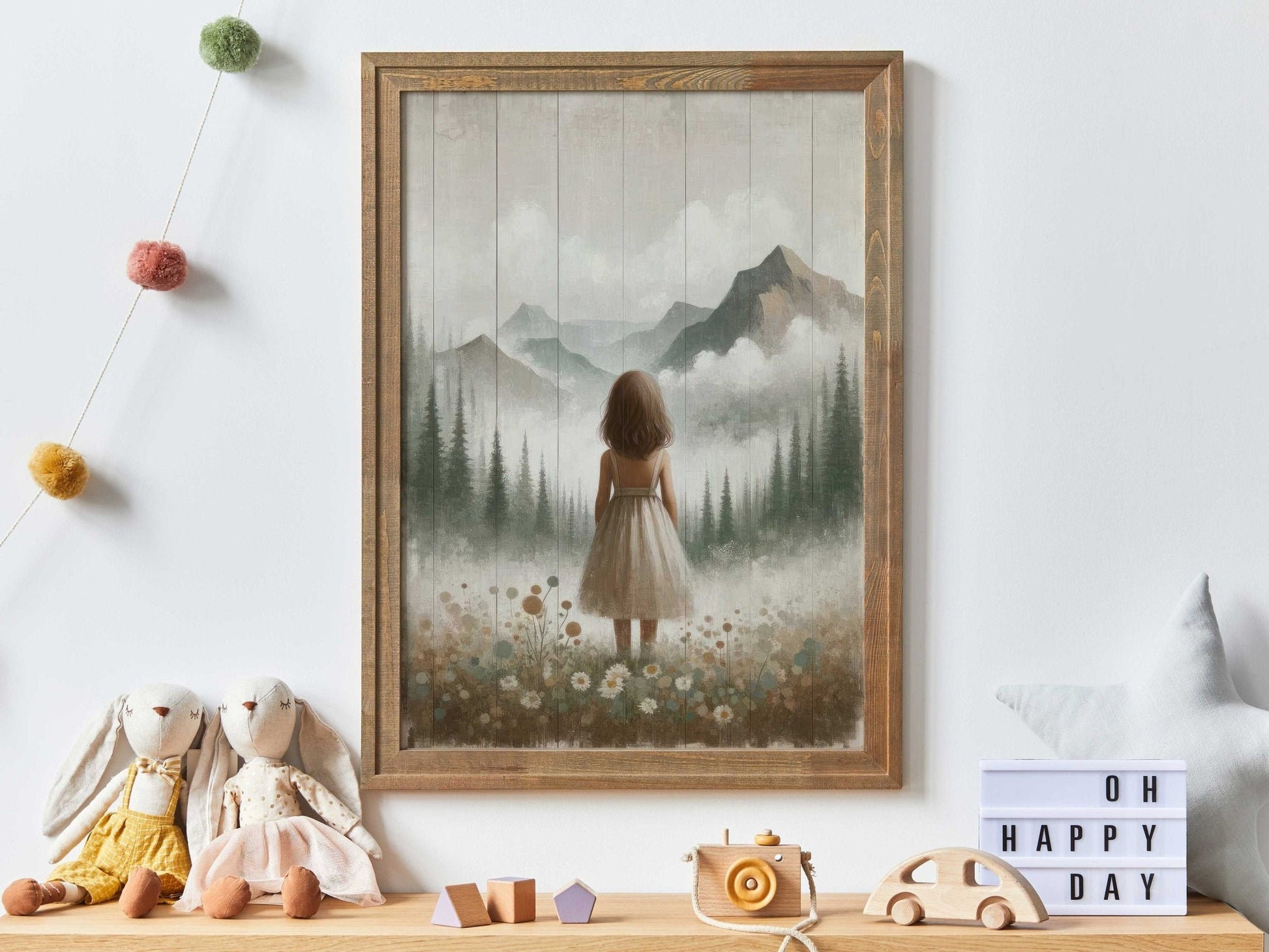 Girl Adventure Prints, Mountain Nursery Decor, Toddler Room Art - WildfieldPrints
