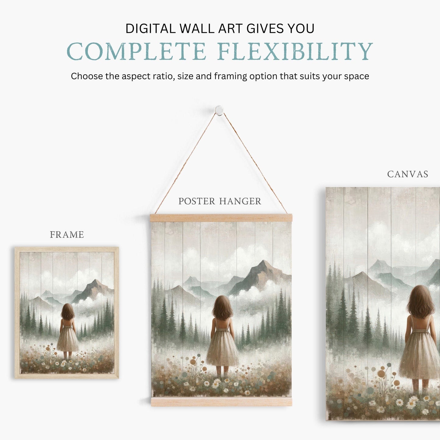 Girl Adventure Prints, Mountain Nursery Decor, Toddler Room Art - WildfieldPrints