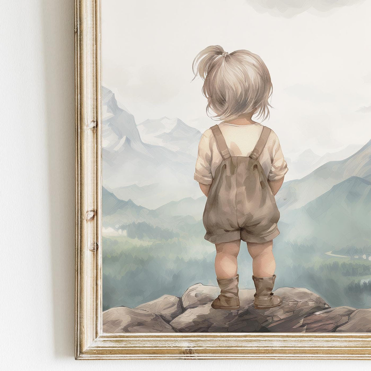 Blonde Girl Wall Art – Nature Kids Room Print • Set of 3