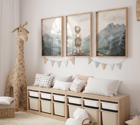 Girl Adventure Prints, Nature - Themed Nursery Wall Decor, Girls Room - WildfieldPrints