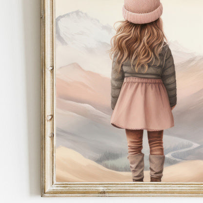 Girl Adventure Prints, Outdoor Mountain Decor, Kids Room Art - WildfieldPrints
