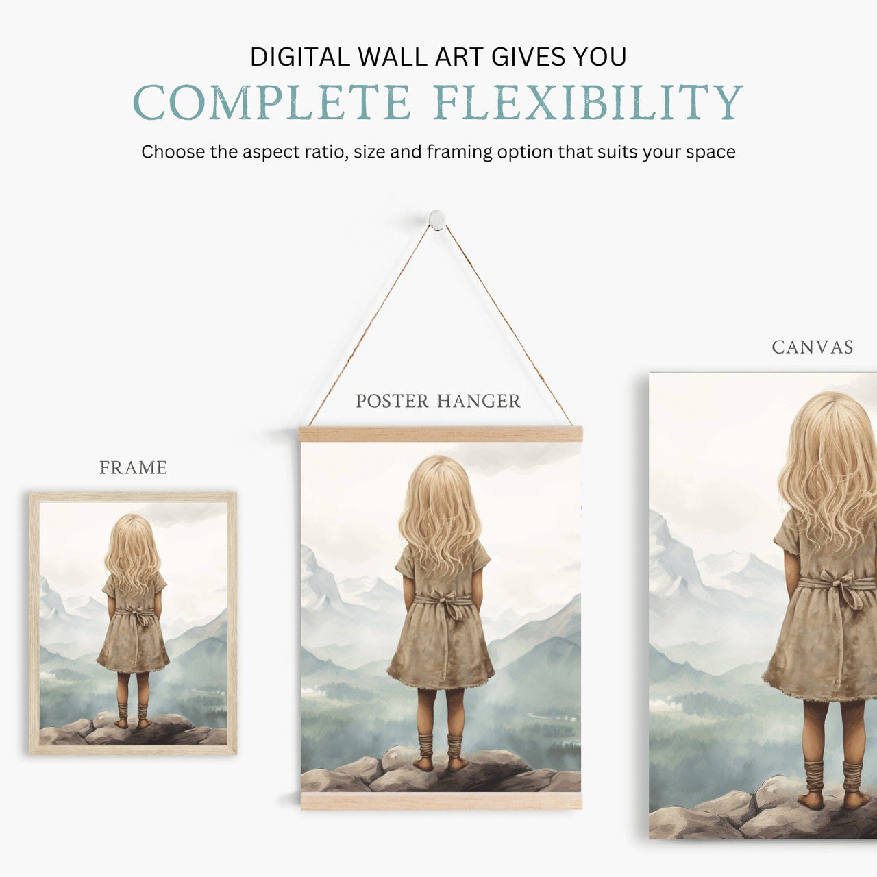 Blonde Adventurer Wall Art – Adventure Girls Room Decor • Set of 3