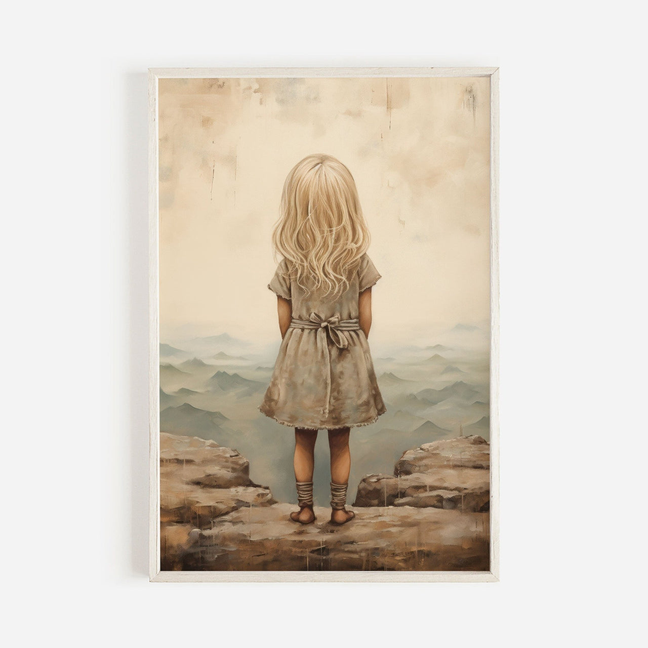 Mountain Wall Art – Adventure Nursery Print for Girls