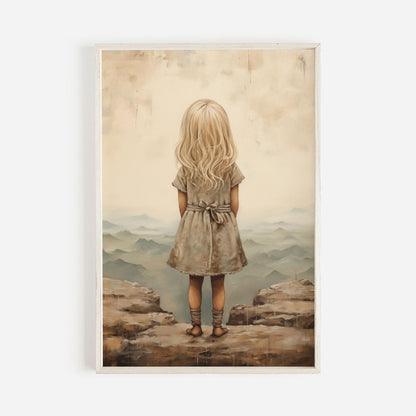 Girl Adventure Prints, Rustic Nursery Decor, Mountain Wall Art - WildfieldPrints