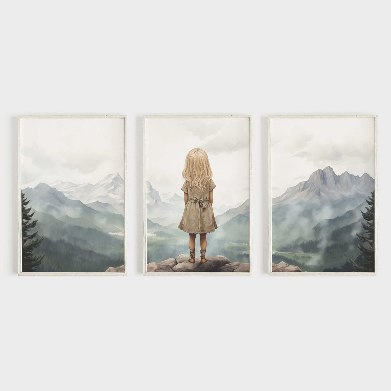Blonde Adventurer Wall Art – Adventure Girls Room Decor • Set of 3