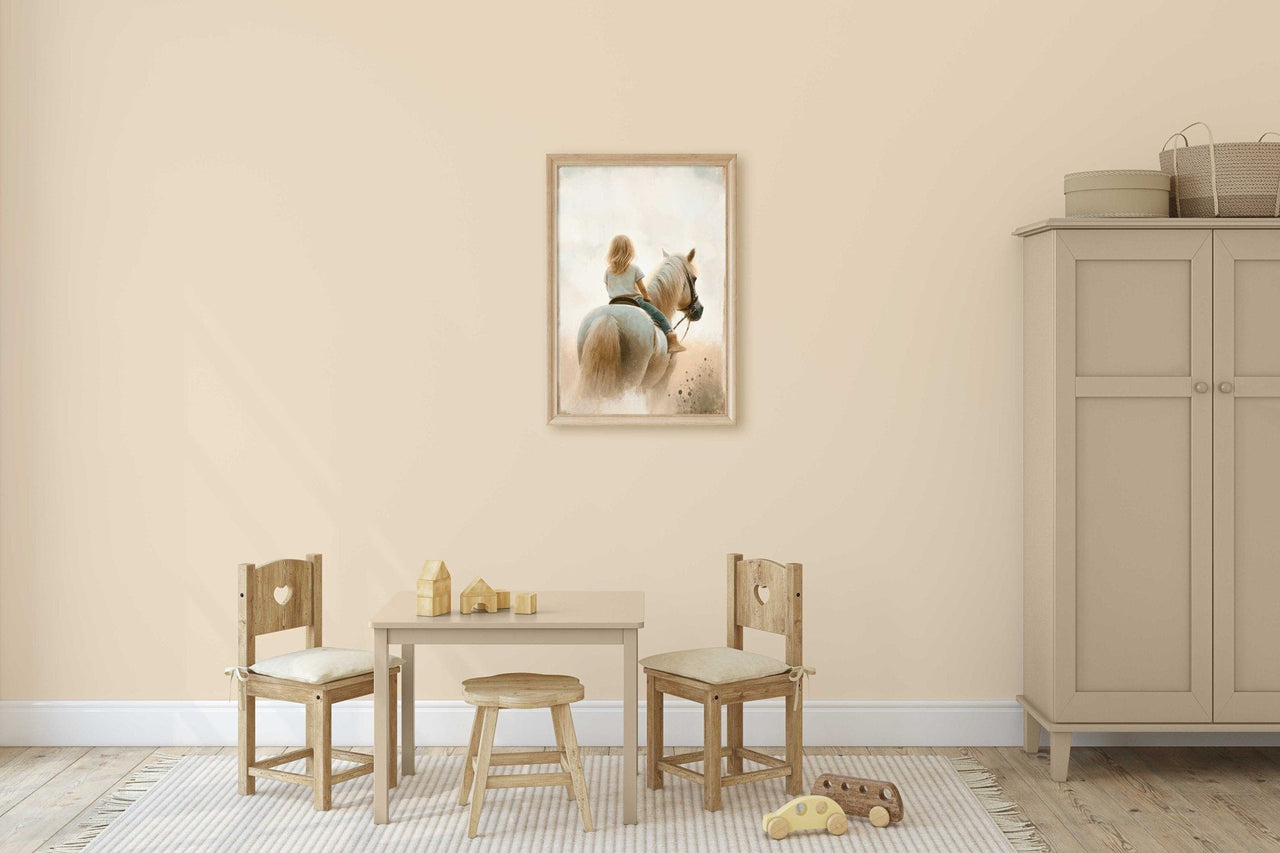 White Horse Wall Art – Equestrian Girls Room Decor
