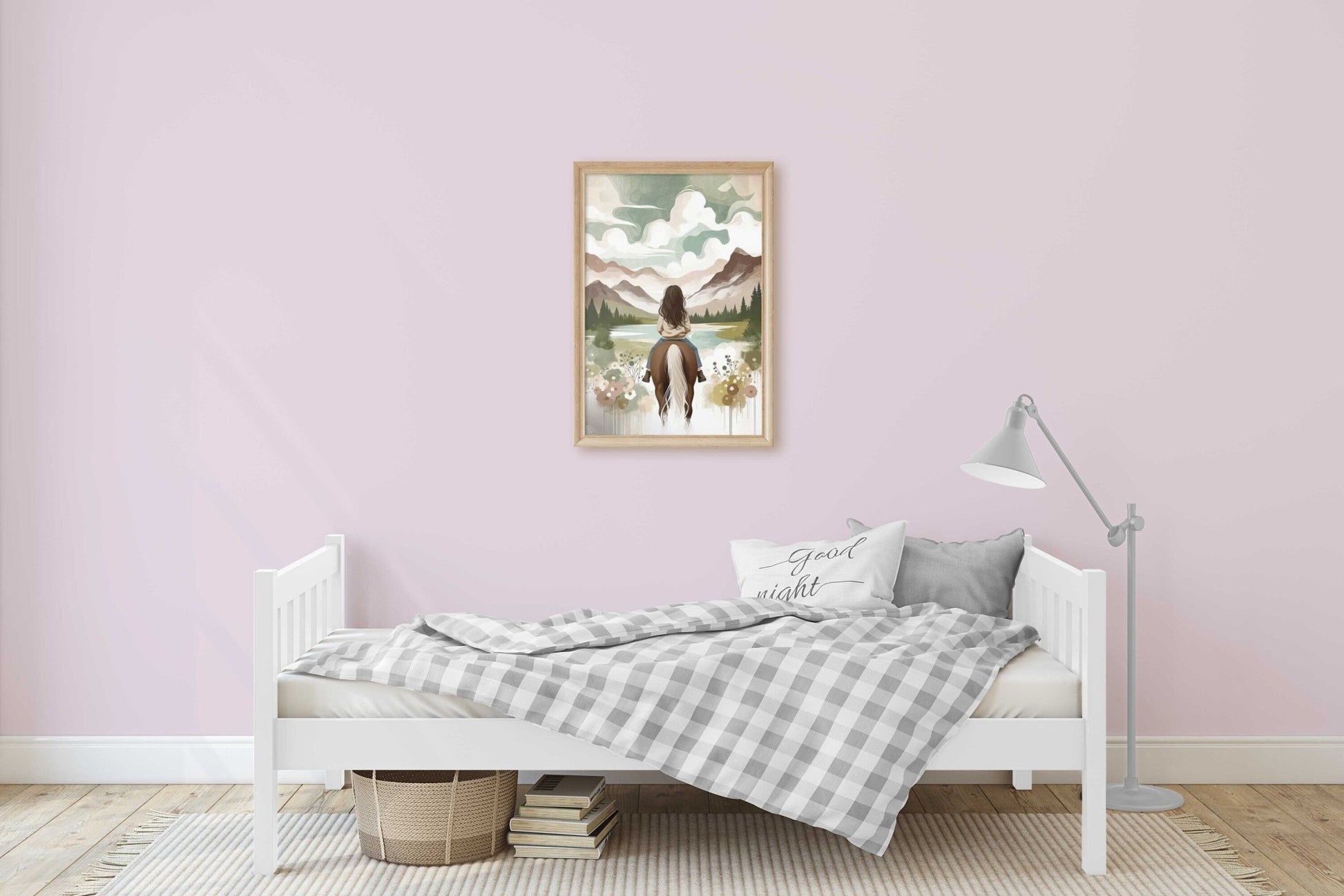 Girl and Horse Print, Equestrian Room Decor, Farmhouse Wall Art - WildfieldPrints