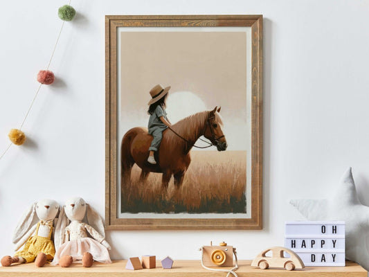 Girl and Horse Prints, Equestrian Room Decor, Wall Art for Girls - WildfieldPrints