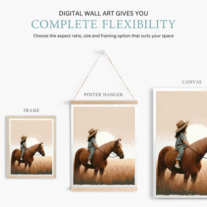 Girl and Horse Prints, Equestrian Room Decor, Wall Art for Girls - WildfieldPrints