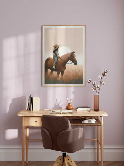 Girl and Horse Prints, Equestrian Room Decor, Wall Art for Girls - WildfieldPrints