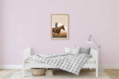 Girl and Horse Prints, Equestrian Room Decor, Wall Art for Girls - WildfieldPrints