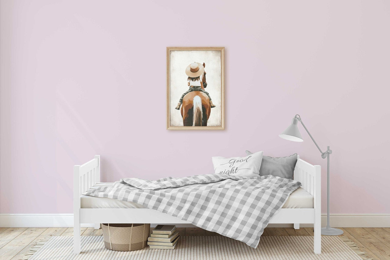 Brown Horse Wall Art – Equestrian Girls Room Print