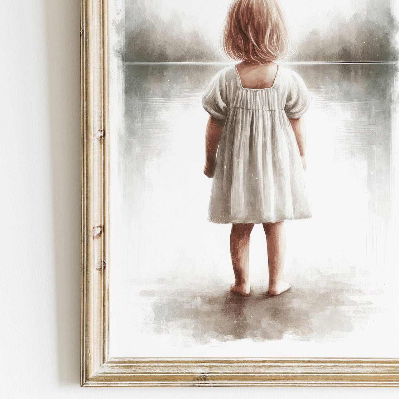 Blonde Toddler Girl Wall Art – Adventure Nursery Print