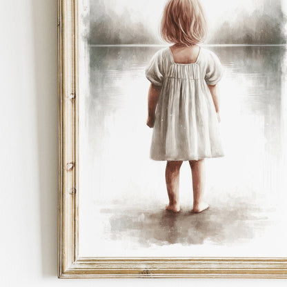 Girl by the Lake Nursery Decor, Beach and Lake Art, Adventure Theme - WildfieldPrints