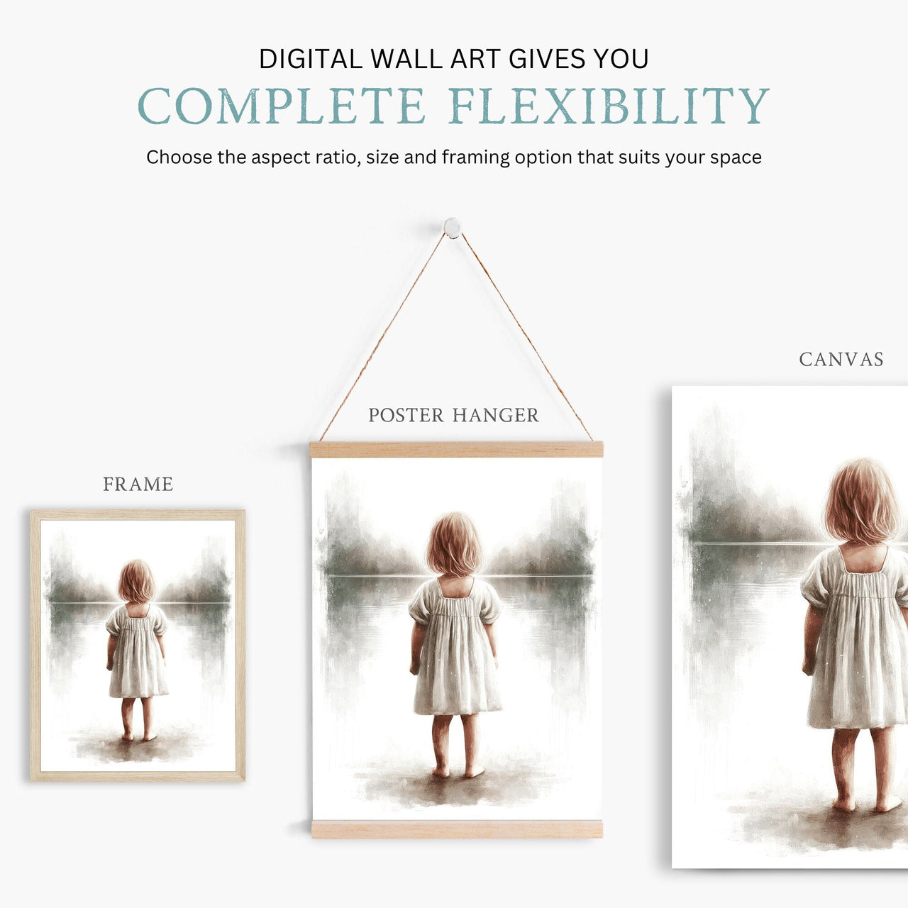 Blonde Toddler Girl Wall Art – Adventure Nursery Print