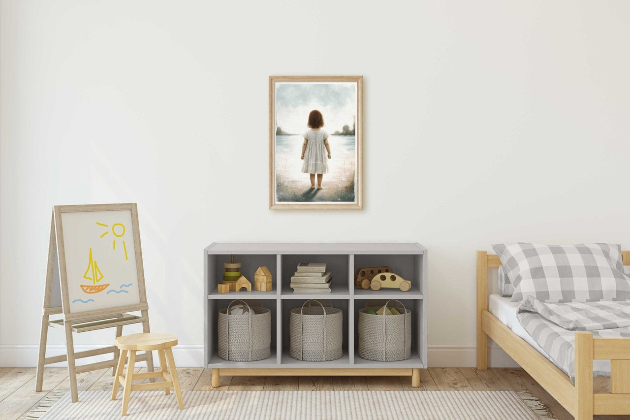 Girl by the Lake Wall Art – Adventure Nursery Print