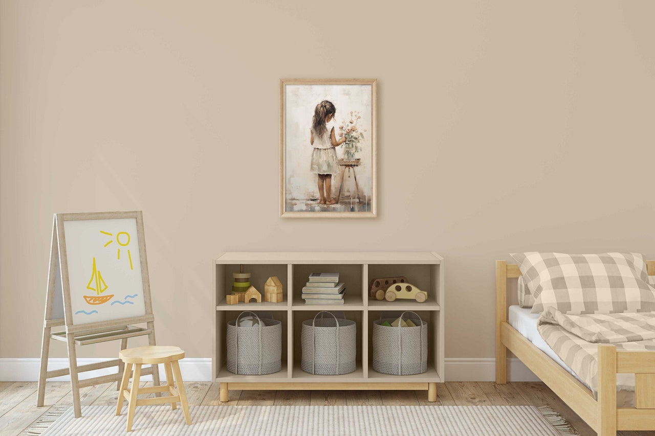 Floral Wall Art – Vintage Girls Room Print